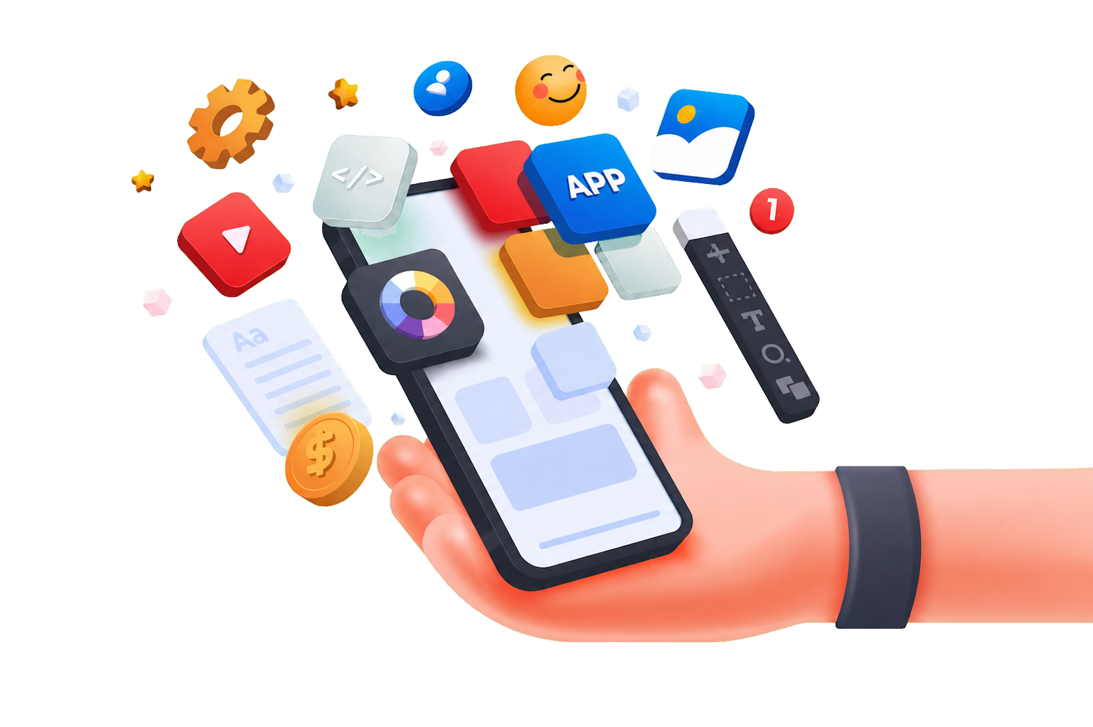Web and mobile app development illustration